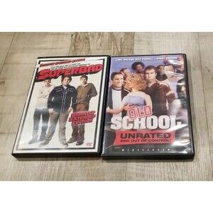 Old School Superbad DVD Lot Luke Wilson Will Ferrel Jonah Hill Comedy Raunchy